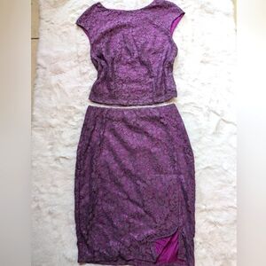 Vintage Bisou Bisou Lace Skirt Set